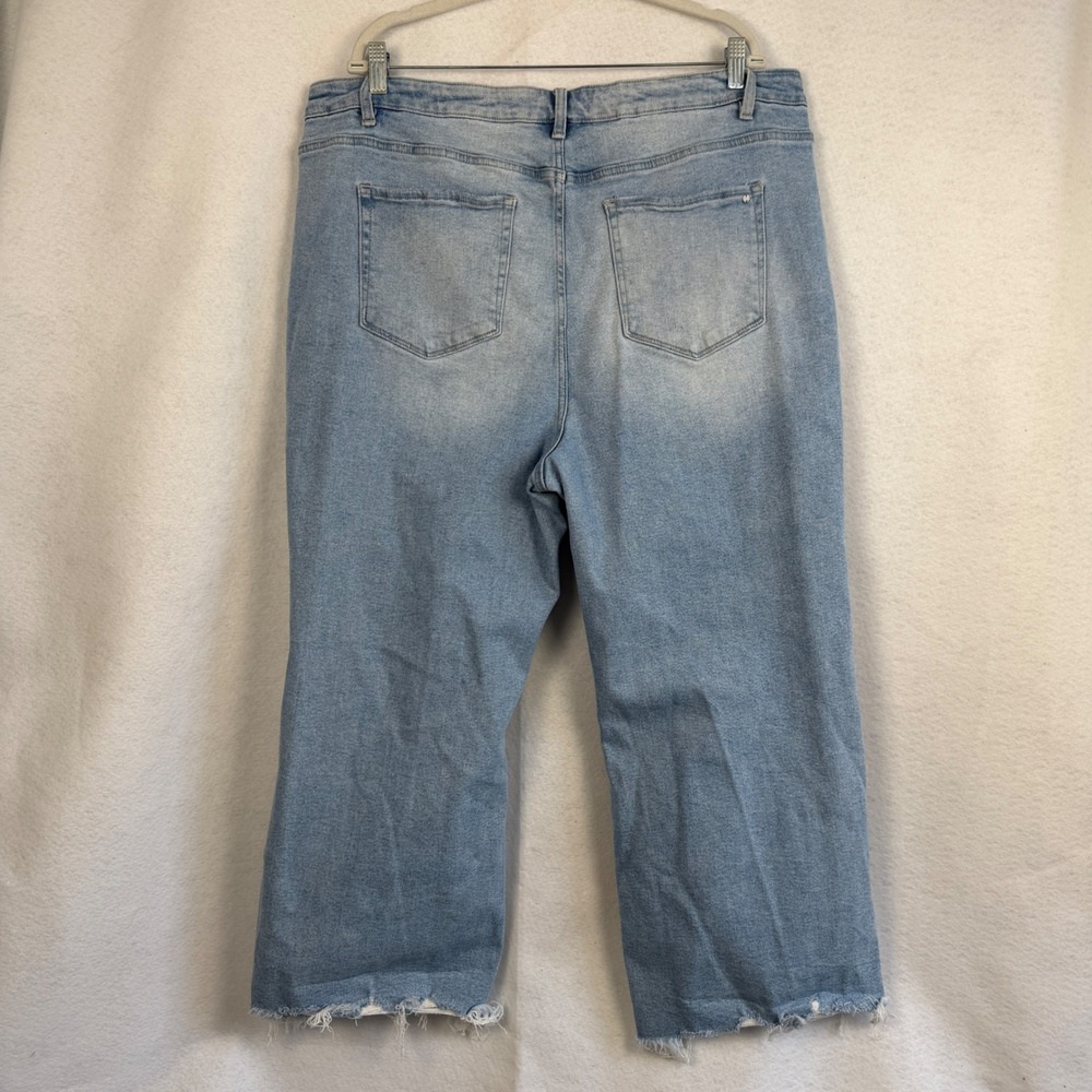 Mica Los Angeles‎ Jeans 90's Vintage Crop Flare LightWash Distressed HighRise 20 - Picture 6 of 14
